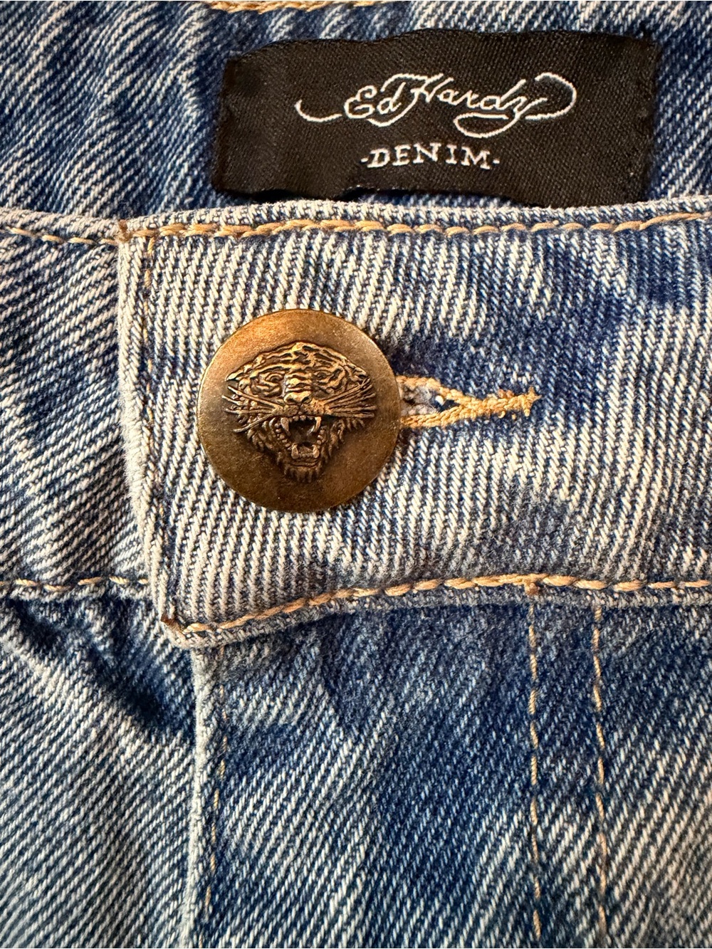 Vintage Y2K Ed Hardy Death Before Dishonor Skull Eagle Jeans 38 - Picture 12 of 16